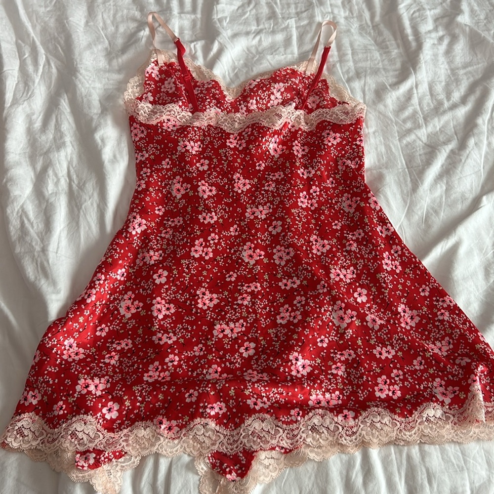 Victoria’s Secret Y2K cherry blossom mini slip dress with bows and gems Medium - Picture 10 of 17